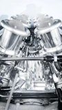 Close-up of a high-performance engine part with black and chrome finish