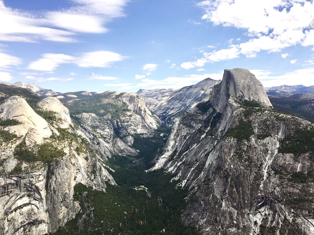 aerial photography of mountain range