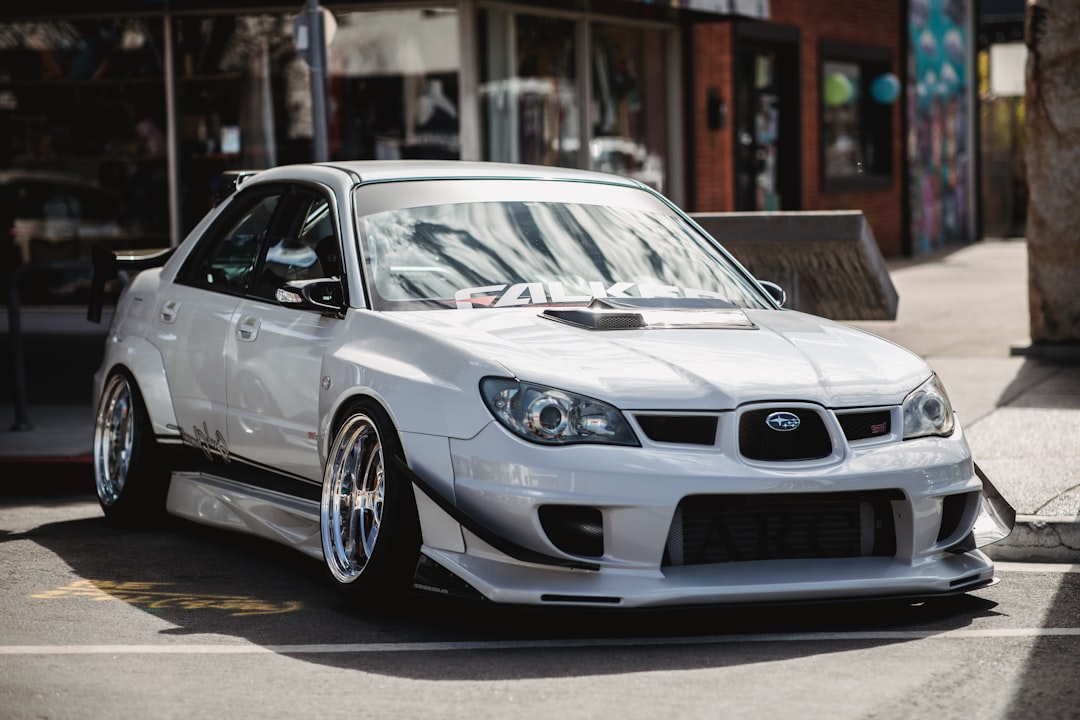 white Subaru WRX sedan