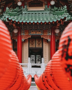 red and green pagoda temple