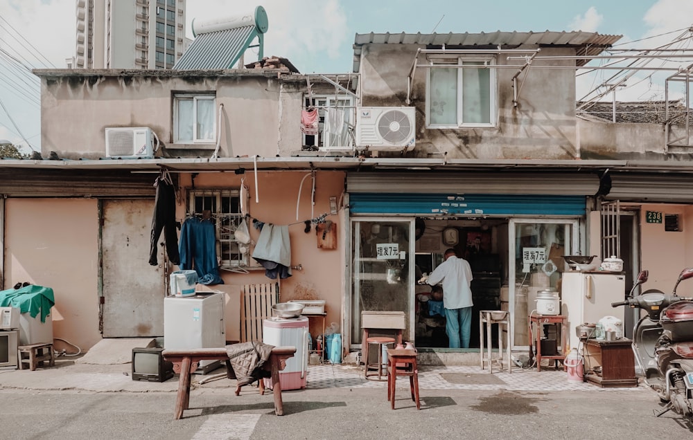 man standing near door