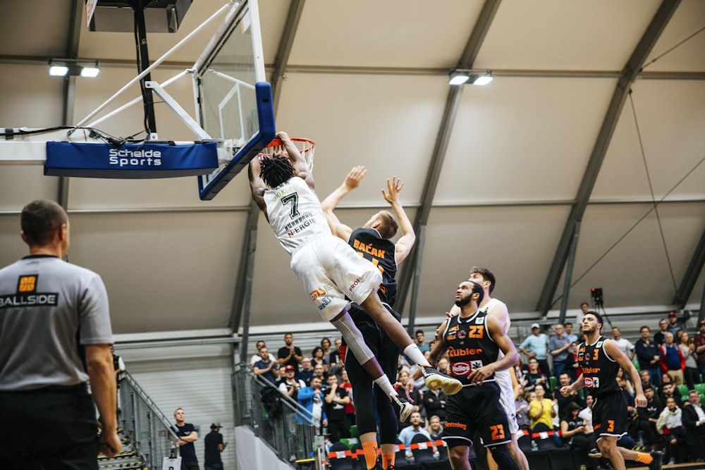 men playing basketball