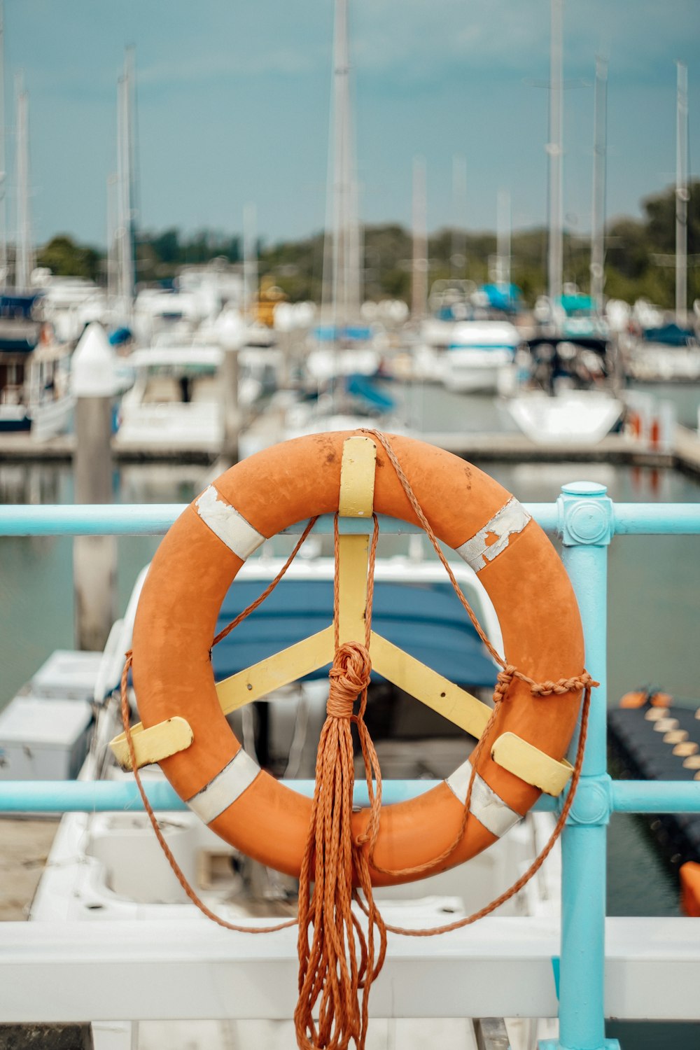 orange life buoy