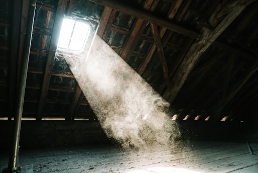 view of sun's ray at the attic