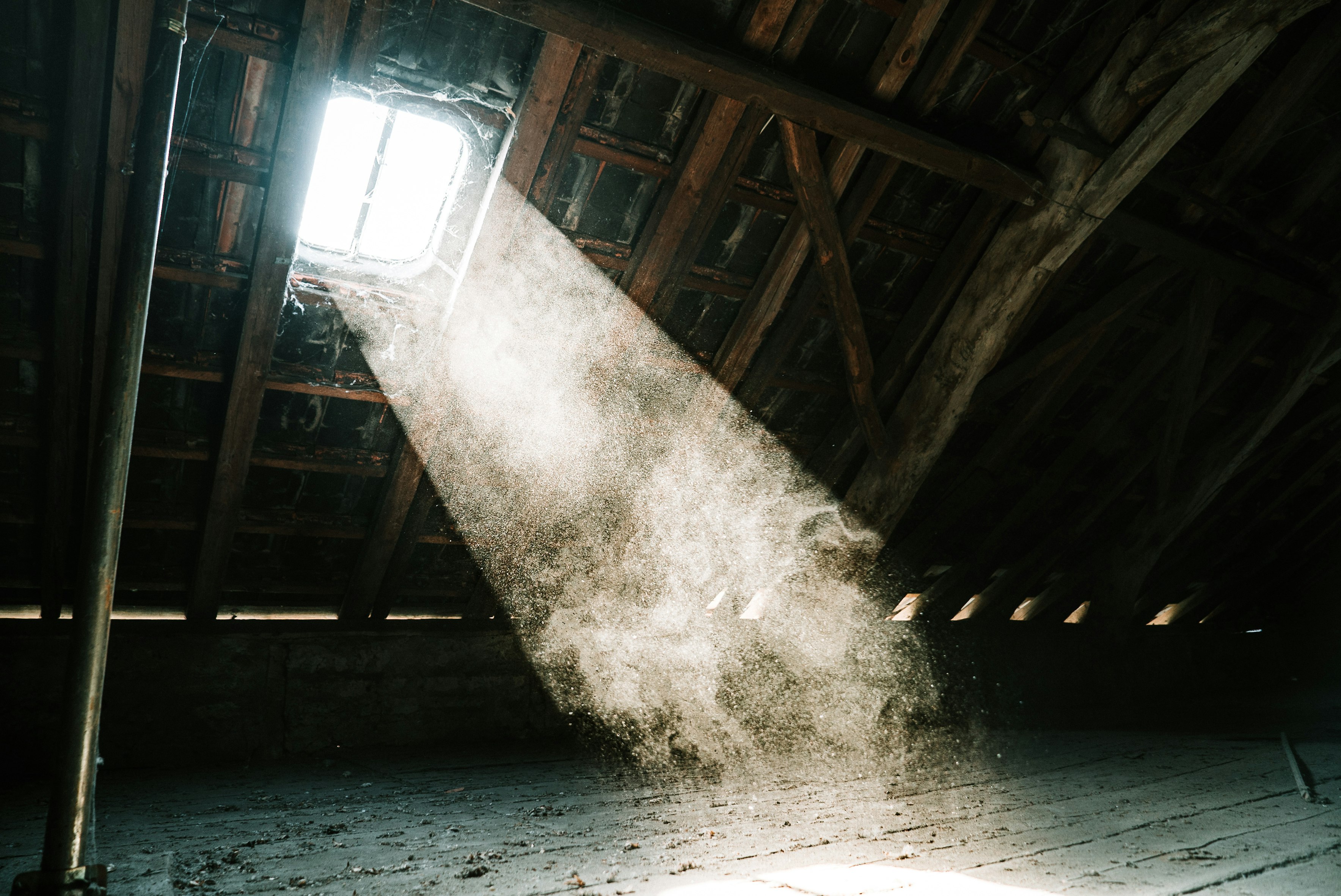 A dusty attic/loft space