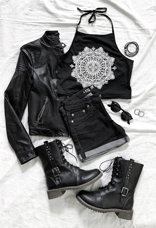 A stylish flat lay of baby pink and hot pink fashion items including tees and hoodies with subtle black and white accents.