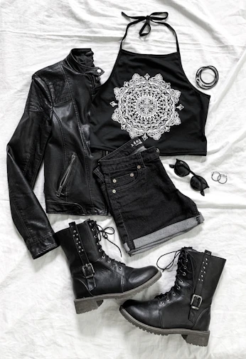 A stylish flat lay of baby pink and hot pink fashion items including tees and hoodies with subtle black and white accents.