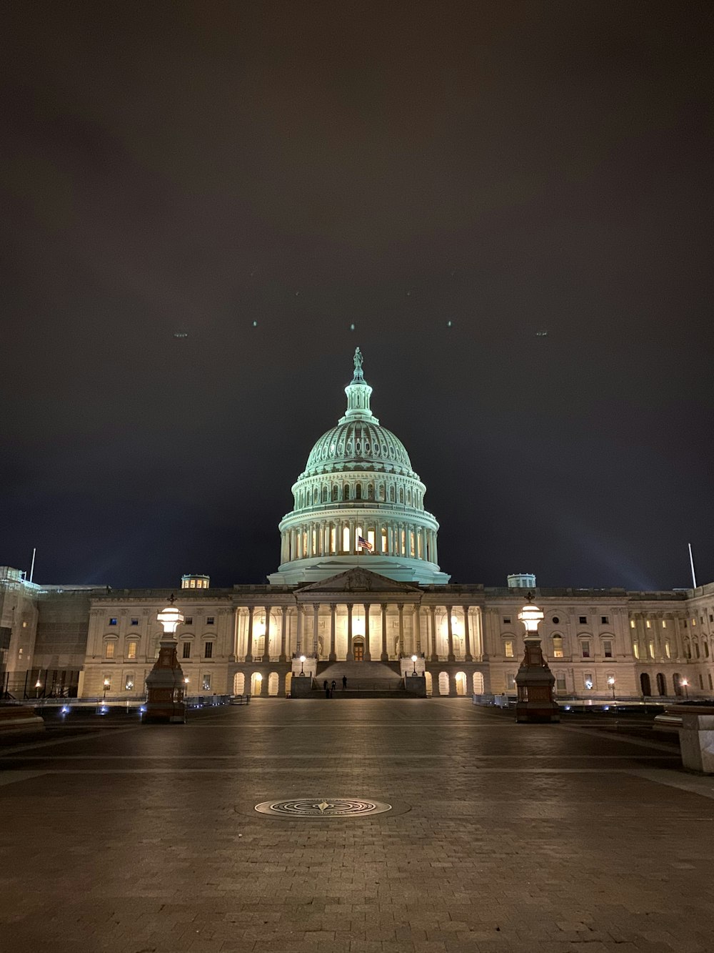 white nad green dome building