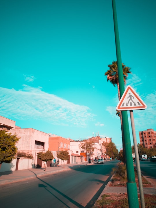 pedestrian crossing signage in Meknes Morocco