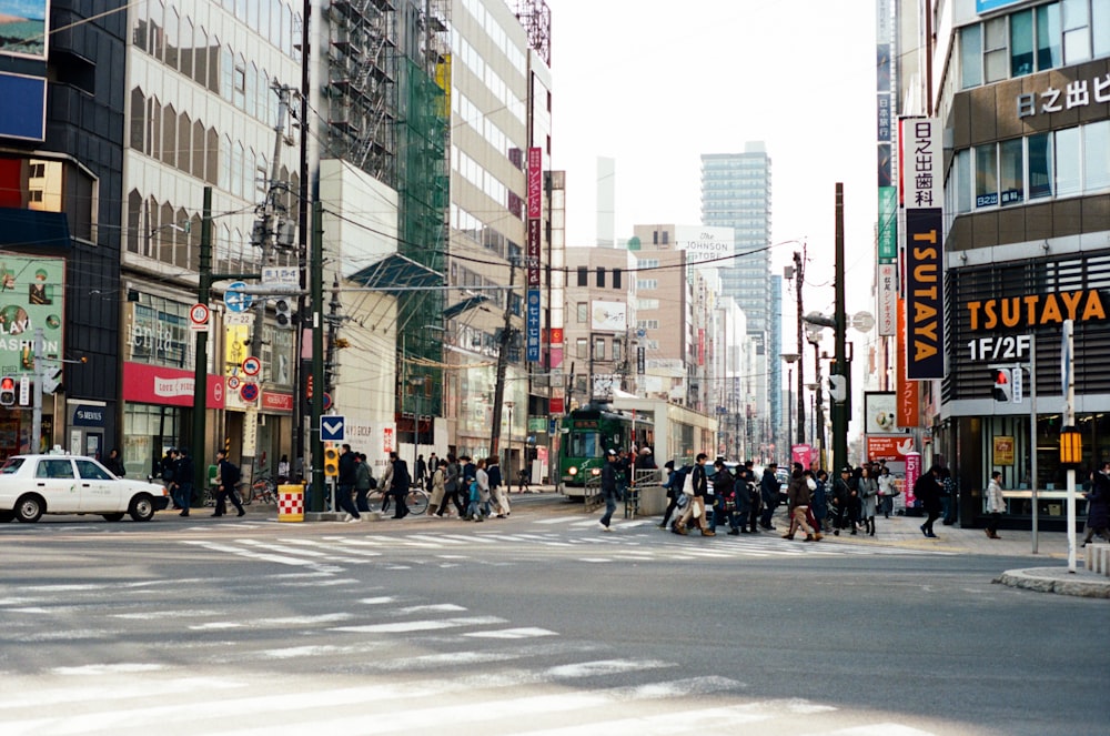 people near buildings