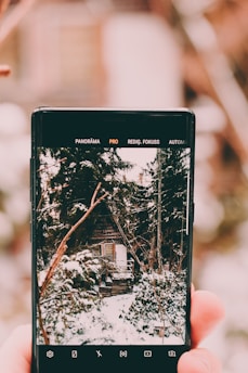 A lifestyle image of a person using the Snow Phone in a secure environment.