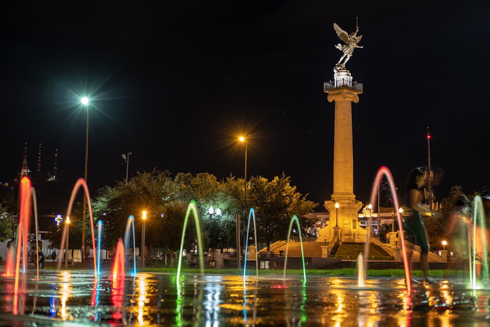 water fountain during ighttime