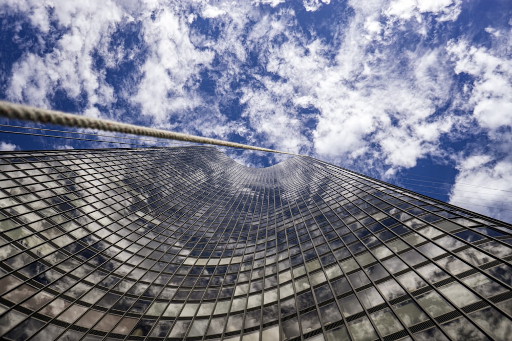 low angle photo of gray building