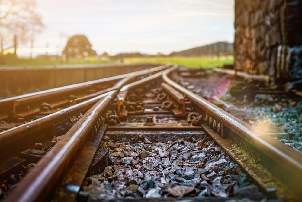 brown metal railway