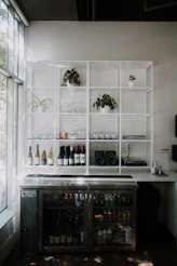 bottles on rack