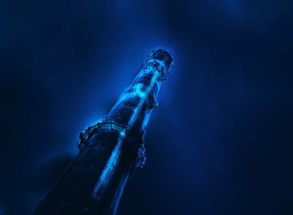 low angle photography of tower during nighttime