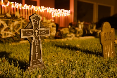 grey concrete cross plate at night