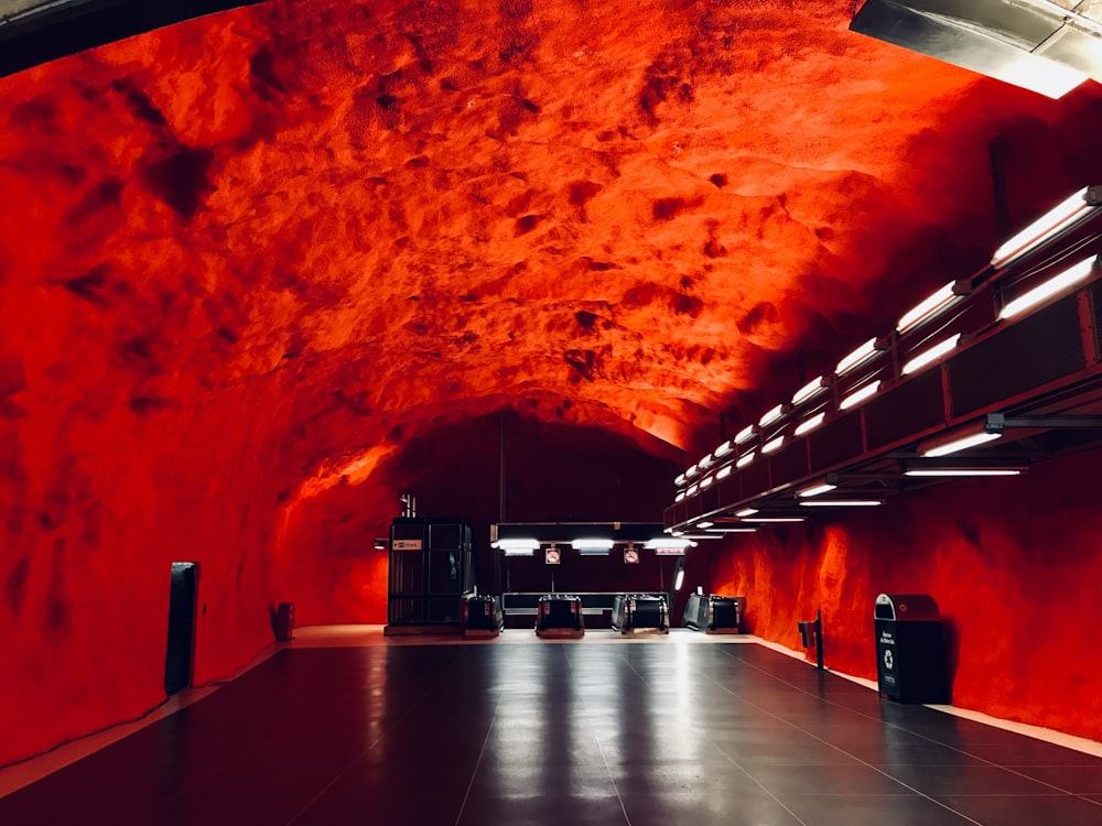 empty red and black room