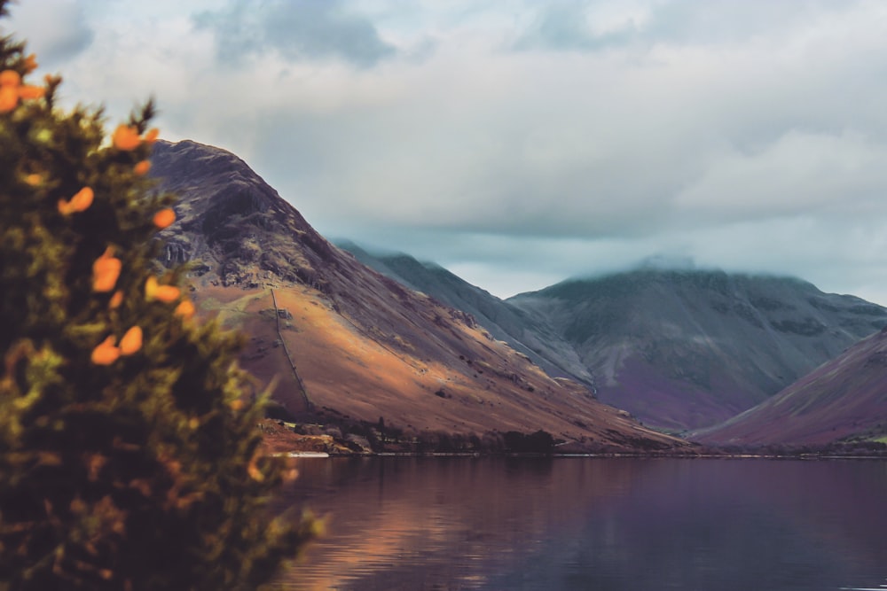 lake near hill