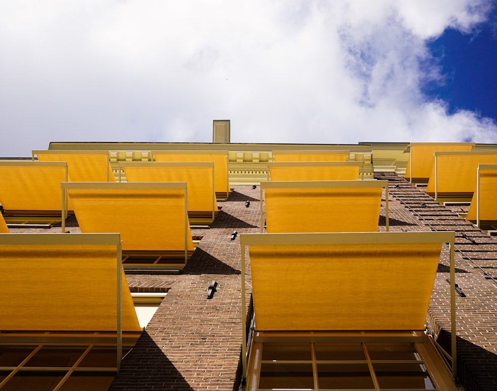 yellow window canopies