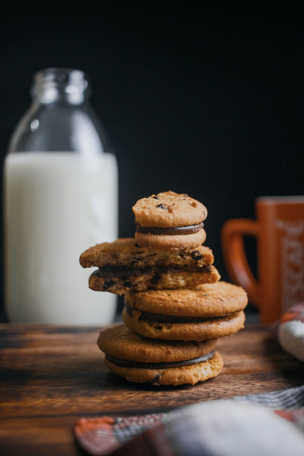 cookies on brown surface