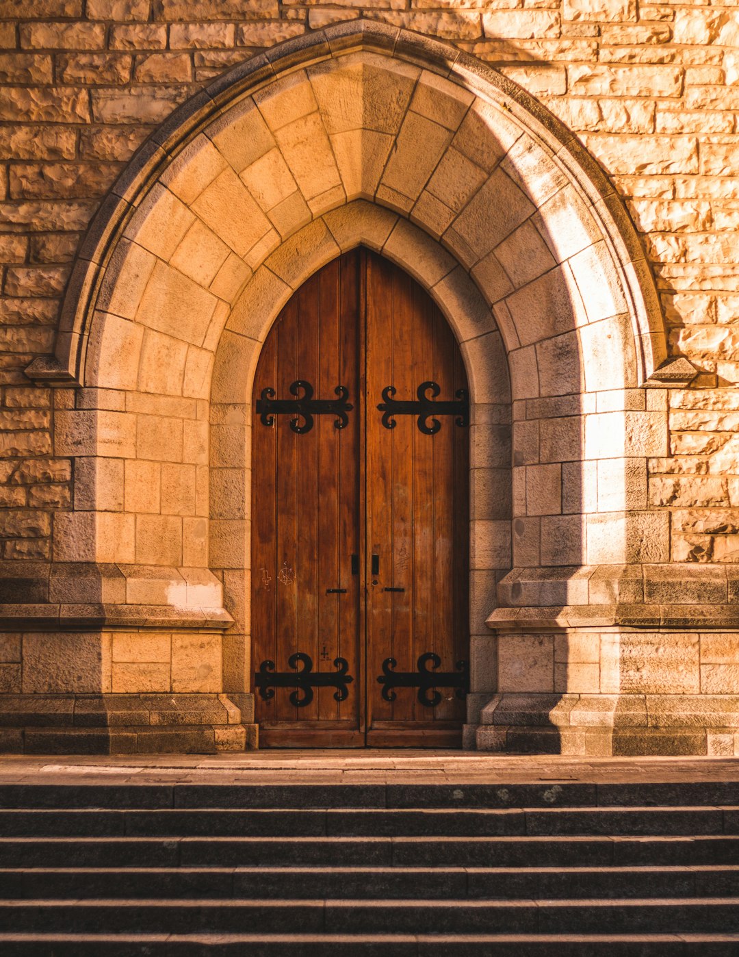 building with closed French doors