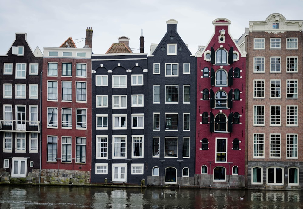 multicolored buildings near body of water