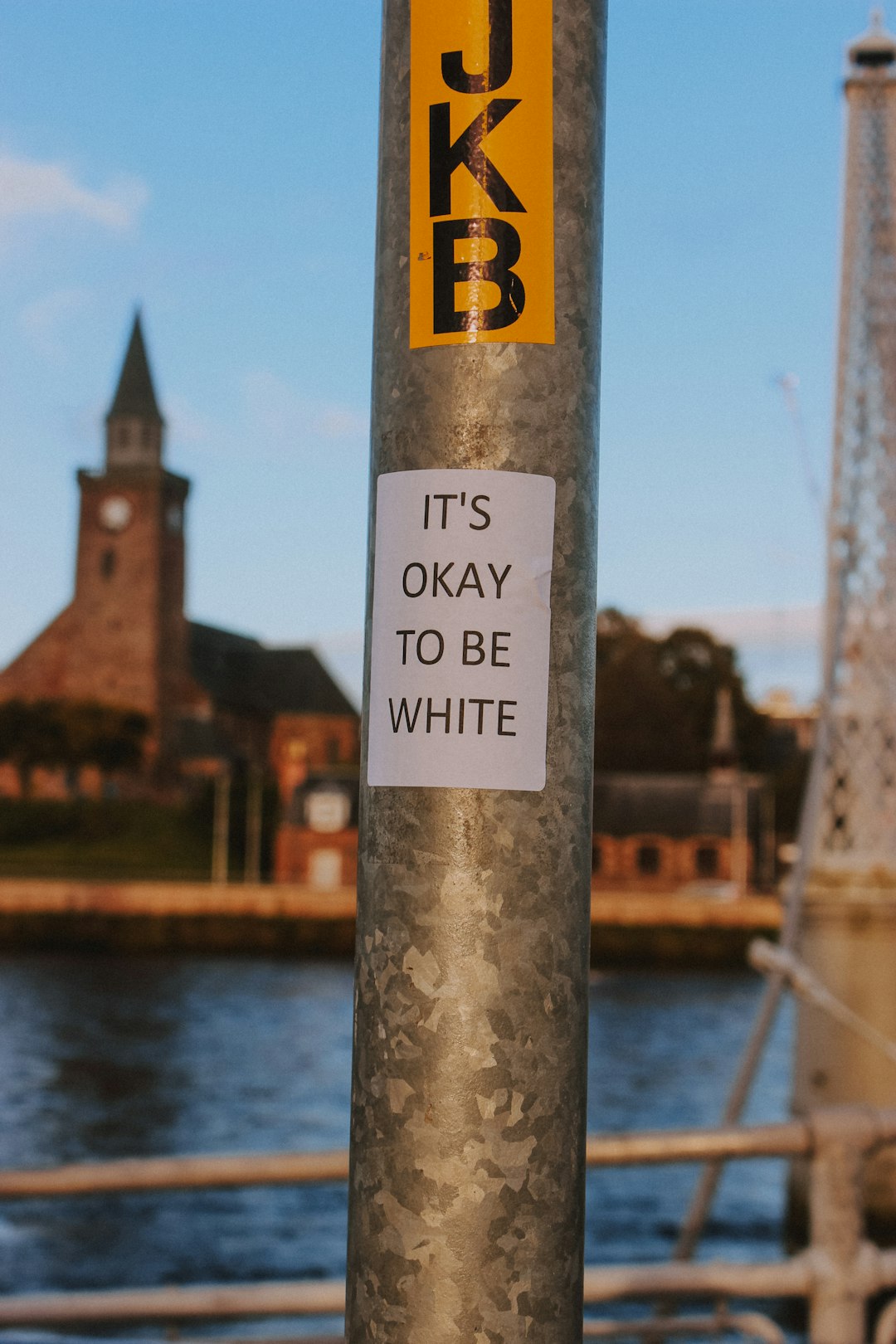 it's okay to be white sticker on post