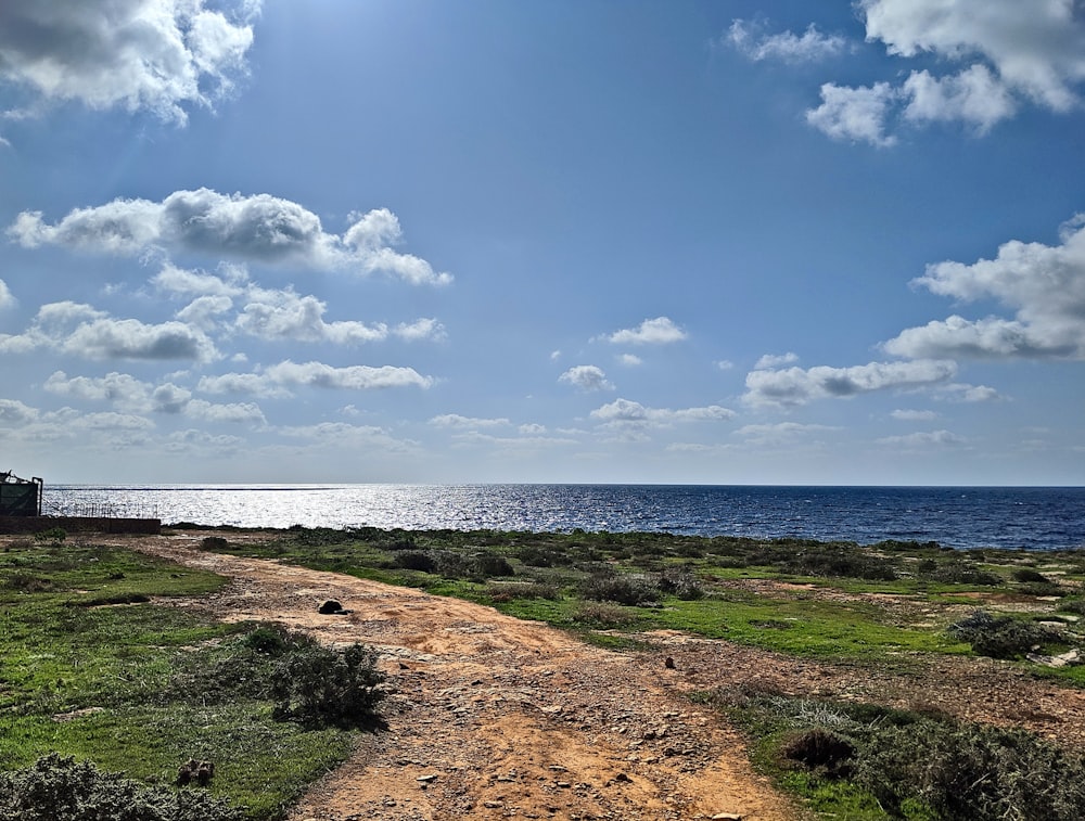 oceano sotto cielo nuvoloso