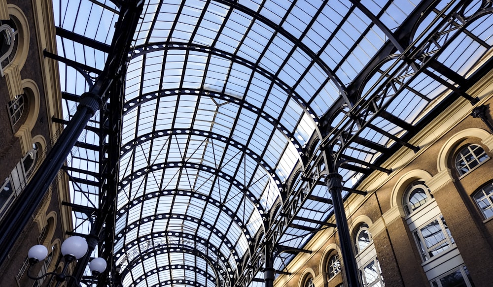 low angle view of see through ceiling