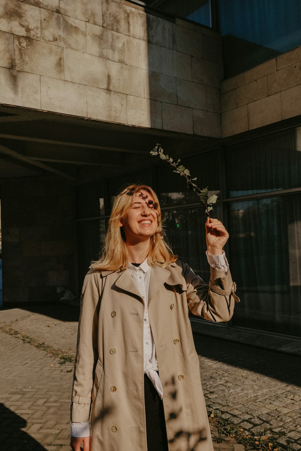 women's brown trench coat