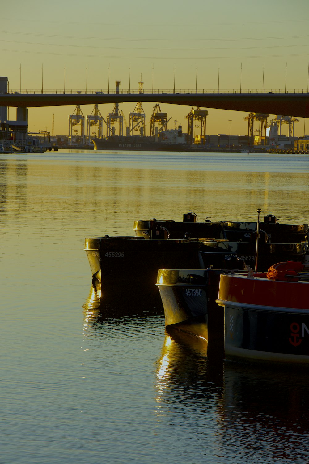 black and red boat