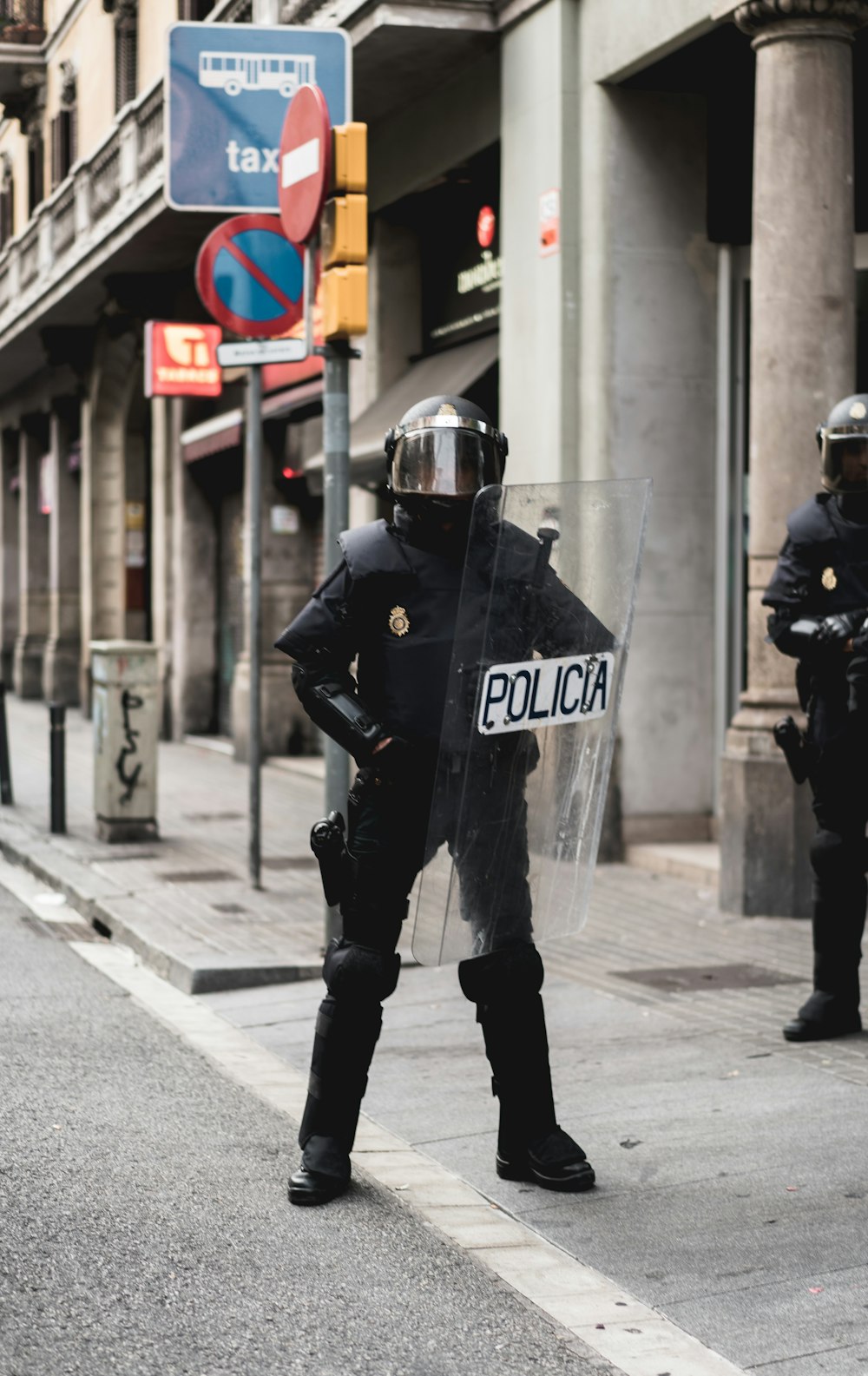 police standing near the building