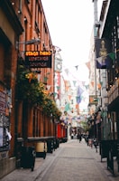pathway between buildings during daytime