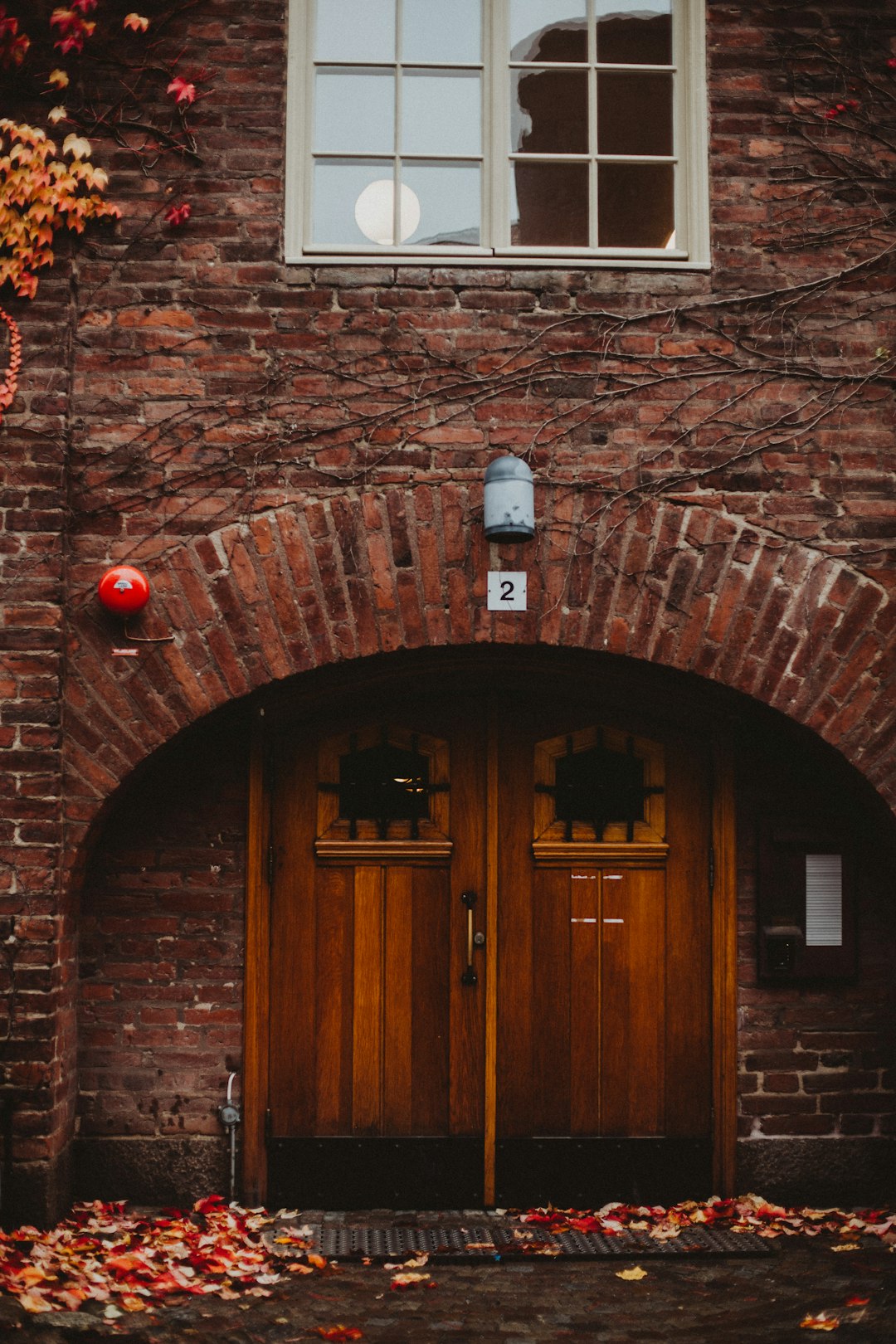 closed brown wooden door