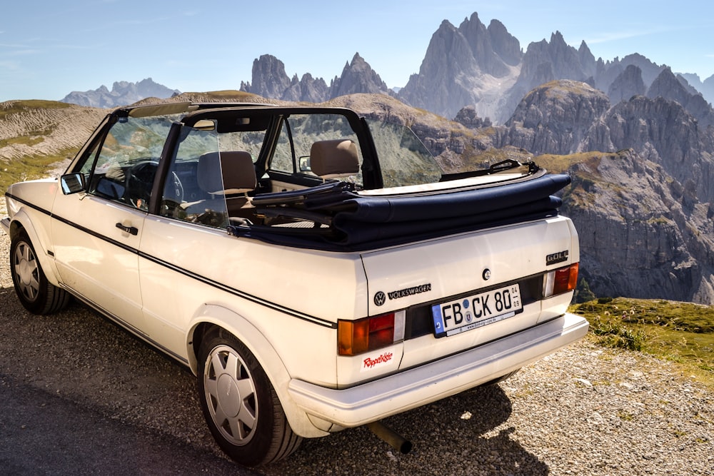 white convertible coupe