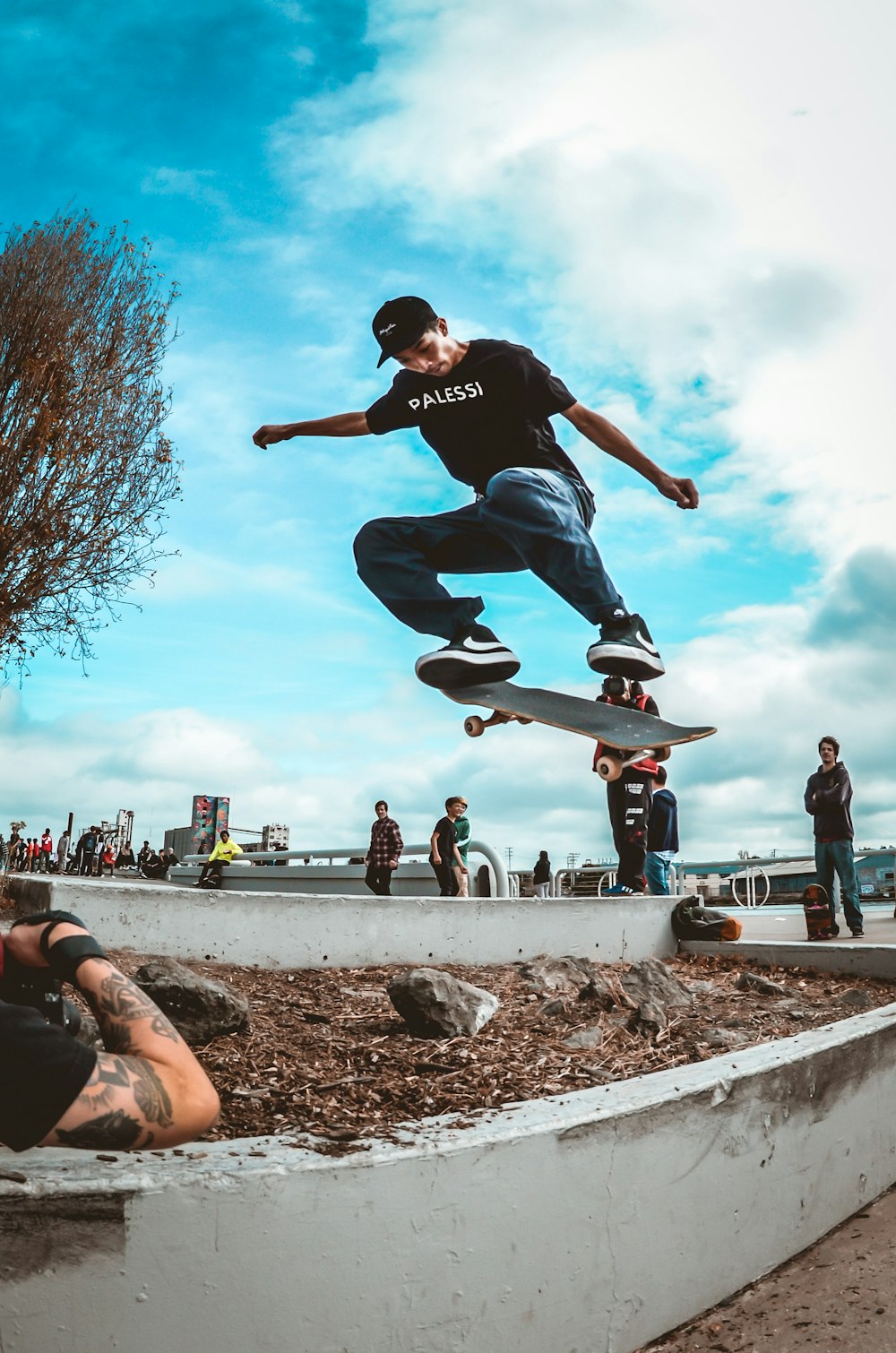 man doing skateboard trick