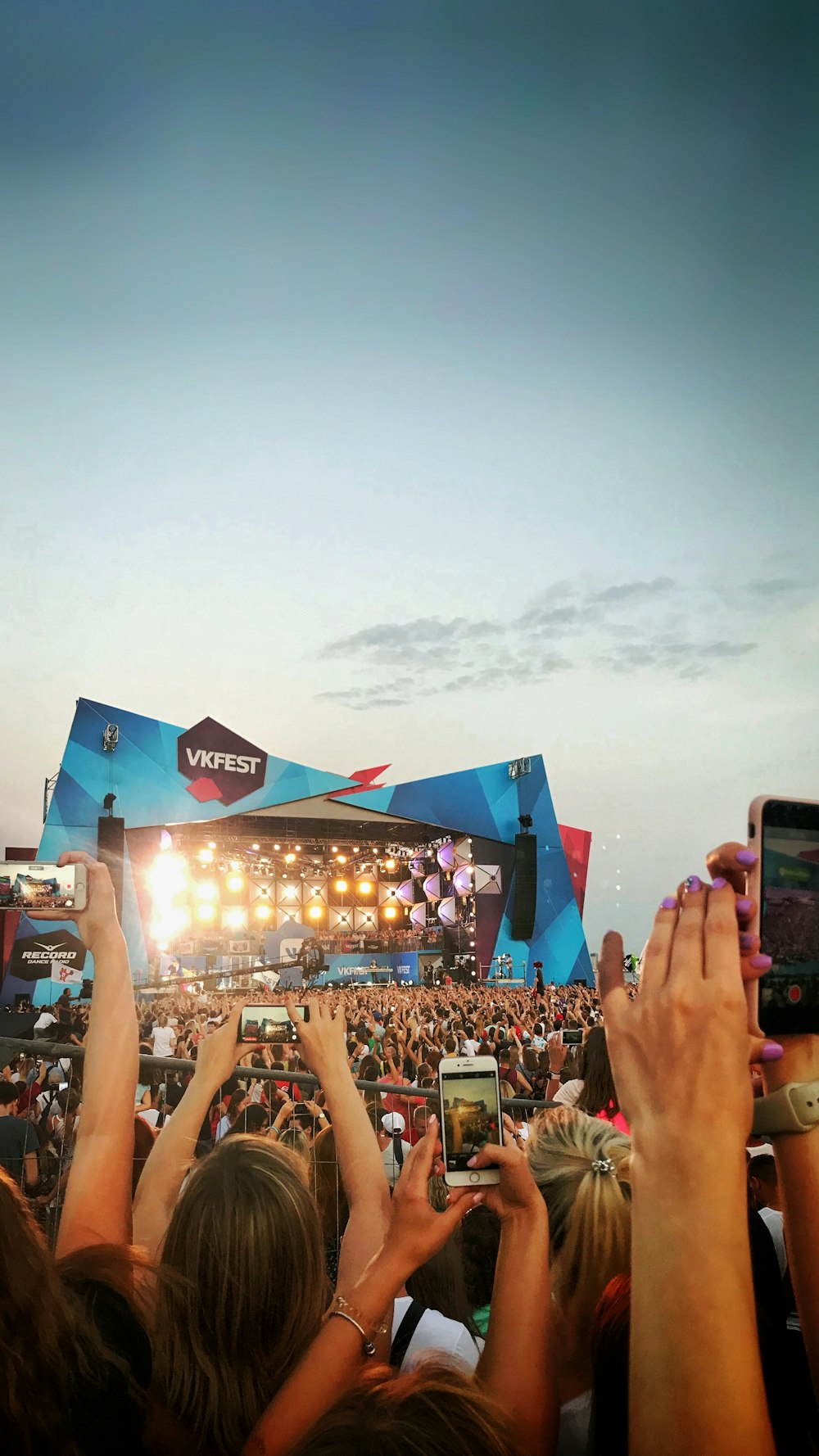 crowd under blue sky