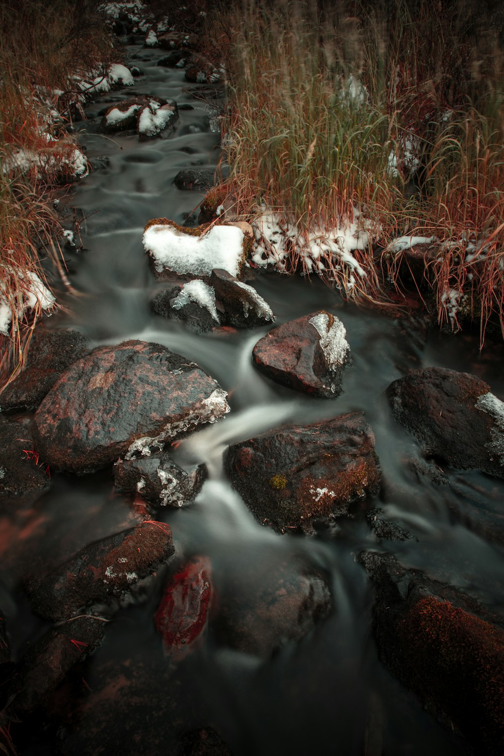 time lapse photography of river