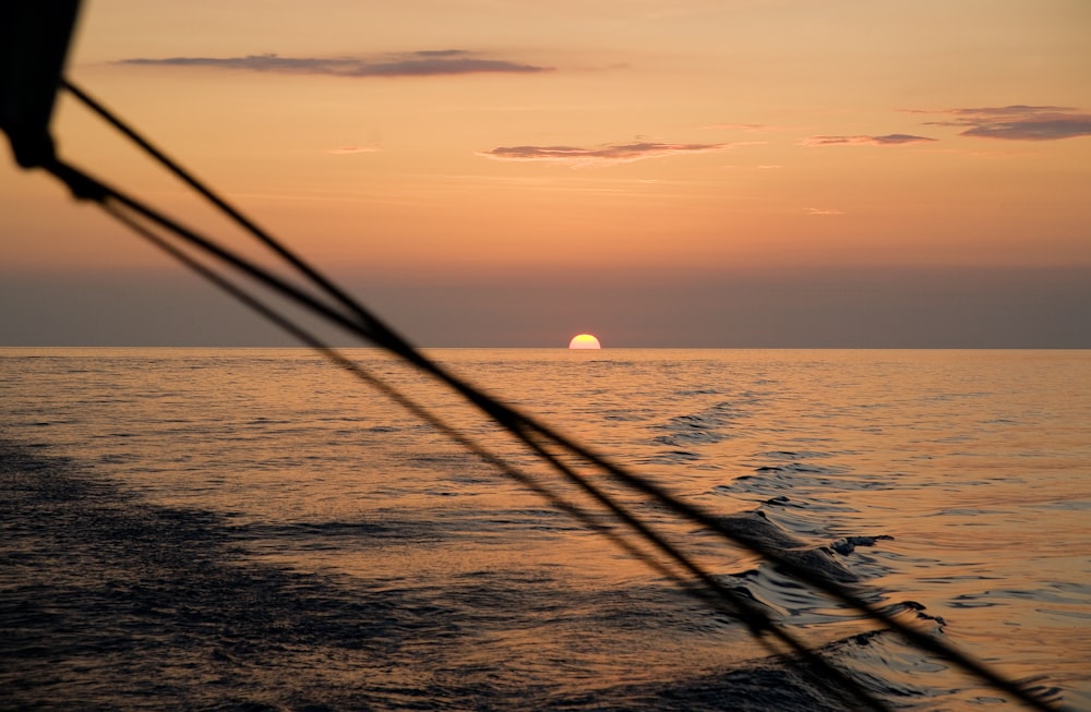 calm sea during golden hour