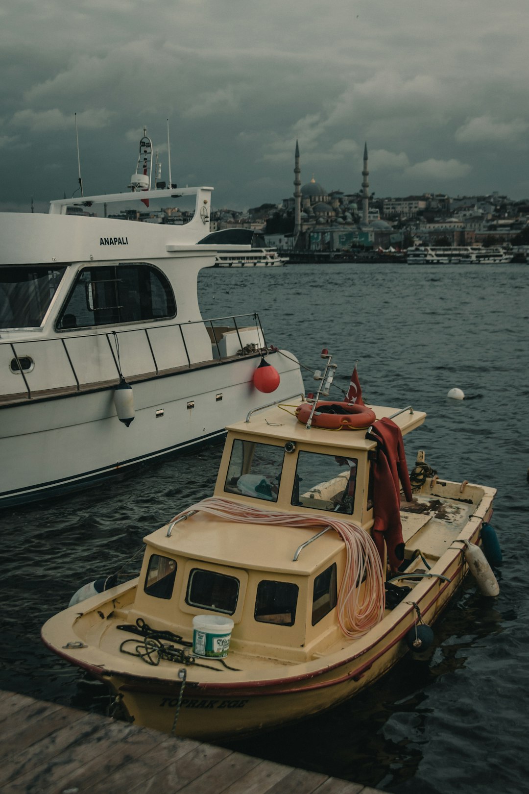 two yachts in pier