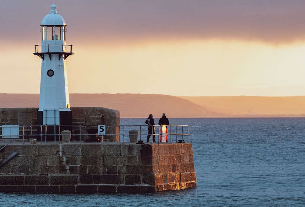 white and black lighthouse