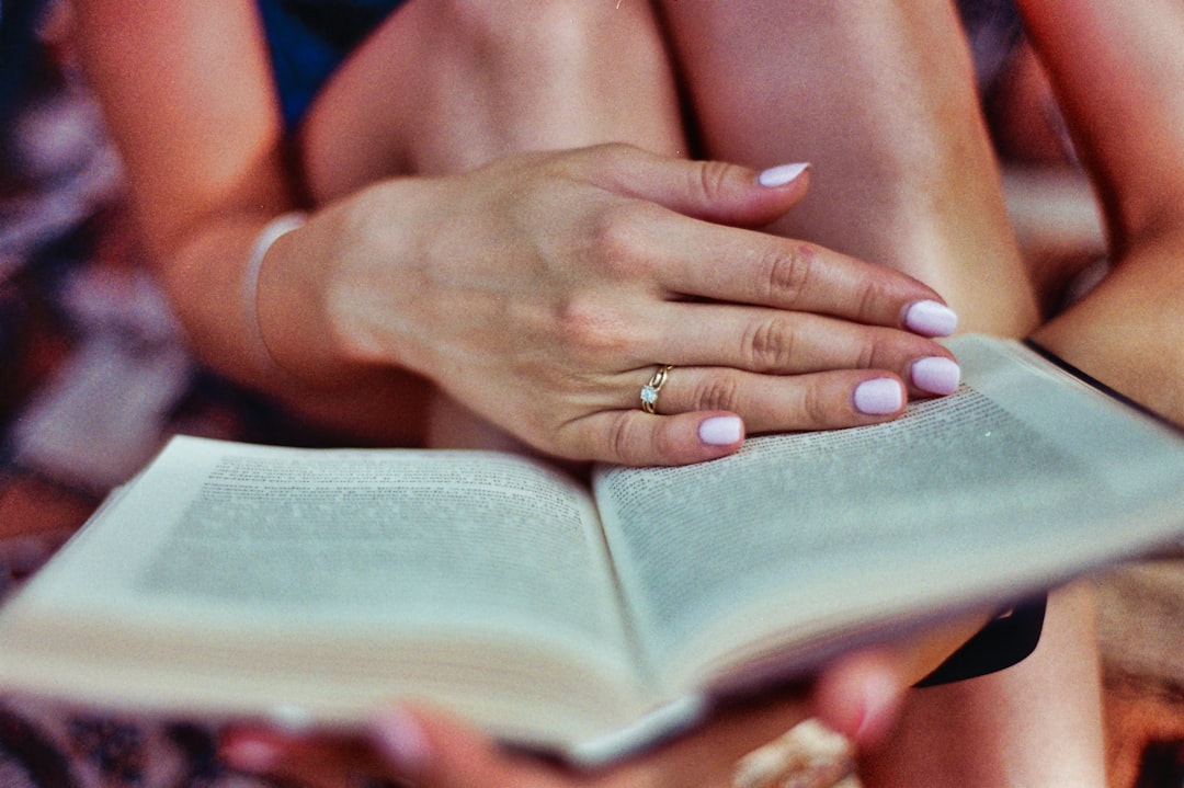 woman reading book