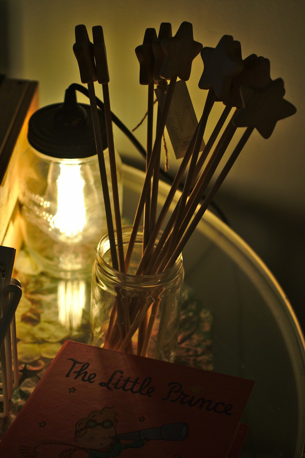 brown star sticks inside jar