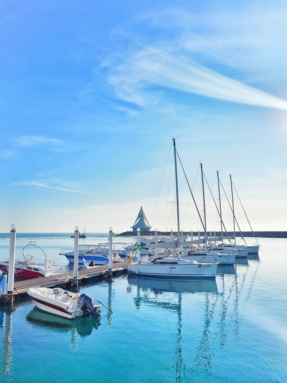 white boat on the ocean