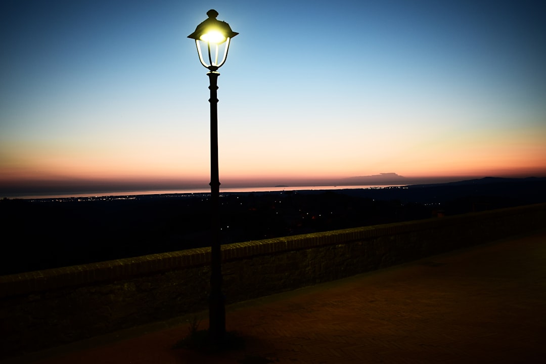 black street lamp