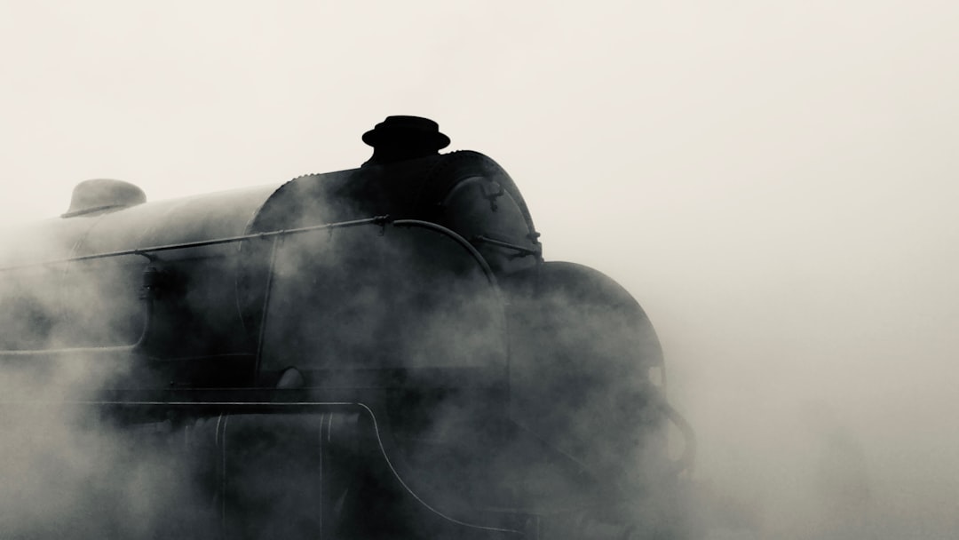 black and gray train painting,
