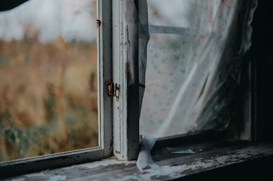 white framed window pane