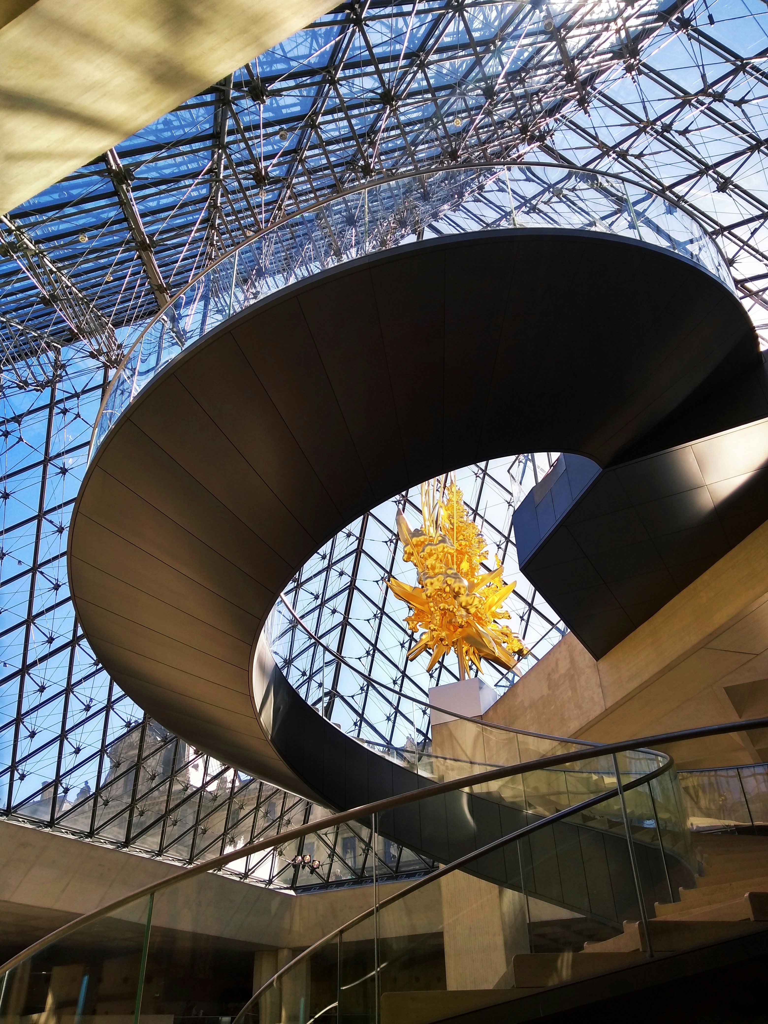 round white and black pendant lamp