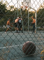 brown and black basketball hoop